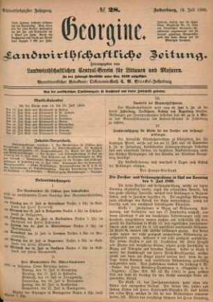 Achtundsechzigster Jahrgang. No. 28. Insterburg, 12. Juli 1900.