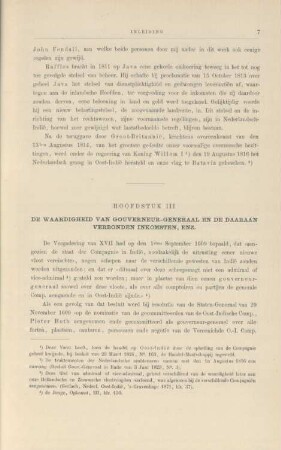 Hoofdstuk III. De waardigheid van gouverneur-generaal en de daaraan verbonden inkomsten, enz.