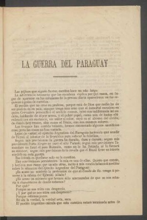 La guerra del Paraguay