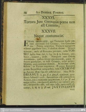 XXXVI. Tortura Iure Germaniae poena est Criminis