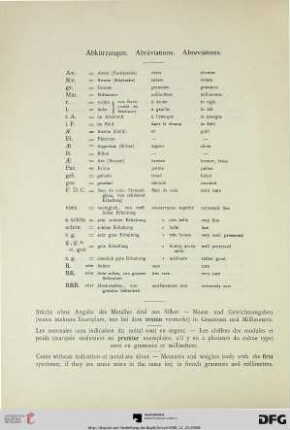 Abkürzungen/Abréviations/Abreviations