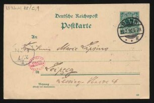 Postkarte an La Mara : 22.07.1890