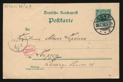 Postkarte an La Mara : 22.07.1890
