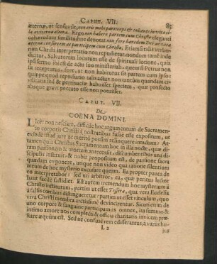Caput VII. De Coena Domini.