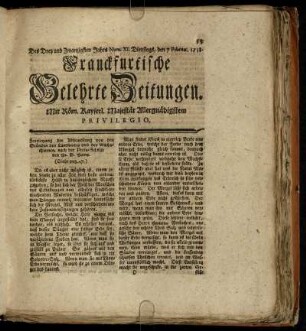 Num. XI. Dienstags, den 7. Februar. 1758. - Num. XX. Freytags, den 10. Mart. 1758.