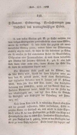 121. Testament. Erbvertrag. Veräußerungen zum Nachtheil des vertragsmäßigen Erben.