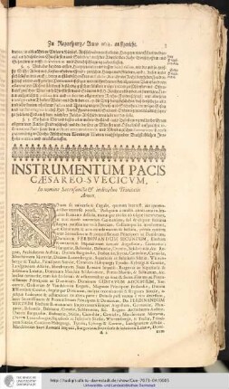 Instrumentum Pacis Cæsareo-Suecicum.