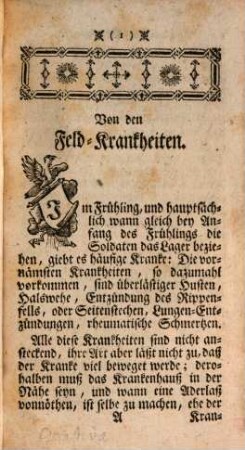 Kurze Beschreibung und Heilungsart der Krankheiten in dem Feldlager