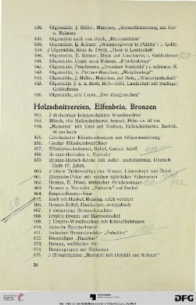 Holzschnitzereien, Elfenbein, Bronzen (Nr. 852-879)