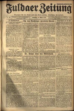 Erste Ausgabe vom Sonntag, den 08. März 1925.