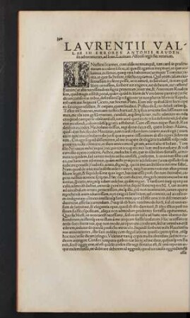 Laurentii Vallae In Errores Antonii Raudensis adnotationes, ad Ioan. Lucinam Alfonsi regis Secretarium.