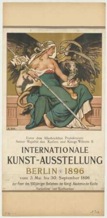 Plakat: Internationale Kunstausstellung Berlin, 3. Mai bis 30. September 1896