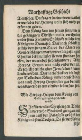 Wie Hertzog Herpin dem König von Tollet gefenglich geschenckt warde.