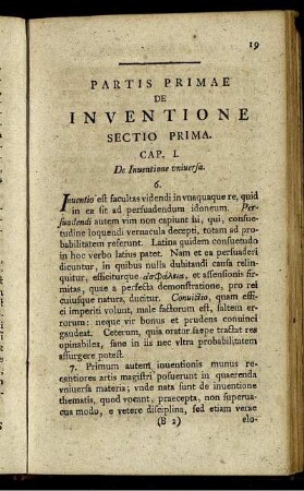 Partis Primae De Inventione