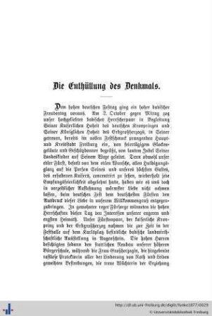 Die Enthüllung des Denkmals