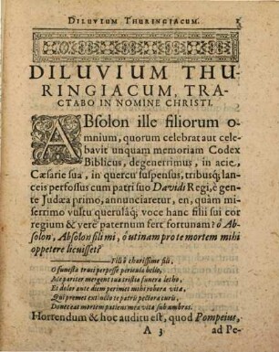 Diluvium Thuringiacum : hoc est, dissertatio historico-didactica, de inundationibus in Thuringia viciniori in vigiliis SS. Trinitatis ... MDCXIII. ...