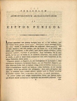 Periculum animadversionum archaeologicarum ad cippos punicos Humbertianos Musei antiquarii Lugduno-Batavi : Accedit tabula lithographica