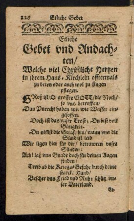 Etliche Gebet und Andachten ...