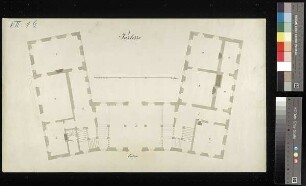 Grundriss des Erdgeschosses wohl des Wackerbarthschen Schlosses