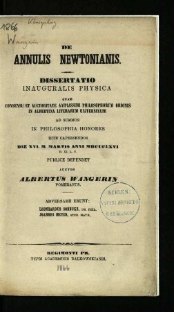 De annulis Newtonianis