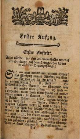 Arno : ein militärisches Drama in zween Aufzügen ; Aufgeführt auf dem Churfürstl. Theater zu München