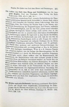 261-263 [Rezension] Rupprecht, Placidus, Der Mittler und sein Heilswerk