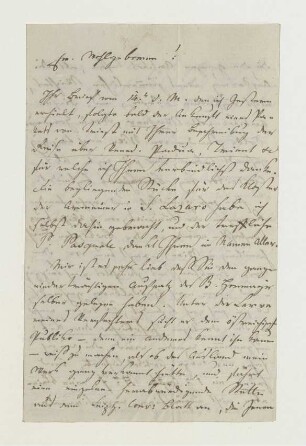 Brief von János László Pyrker an Joseph Heller