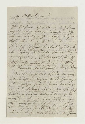 Brief von János László Pyrker an Joseph Heller