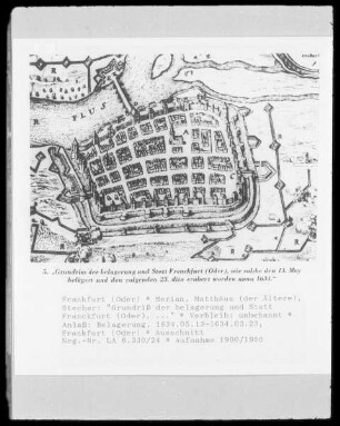 "Grundriß der belagerung und Statt Franckfurt (Oder), ..."