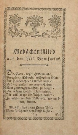 Gedächtnißlied auf den heil. Bonifacius.