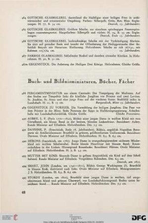 Buch- und Bildnisminiaturen, Bücher, Fächer (Nr. 488-513)