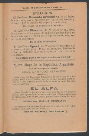 [Publicidad de publicaciones nuevas]