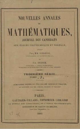 43: Nouvelles annales de mathématiques