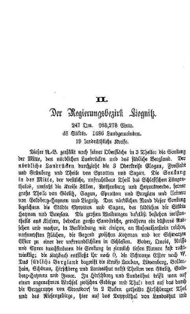 II. Der Regierungsbezirk Liegnitz