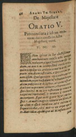 De Maiestate. Oratio V.