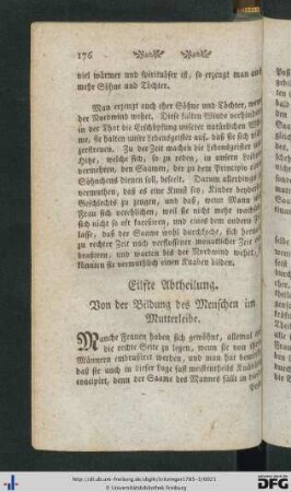 Eilfte Abtheilung. Von der Bildung des Menschen im Mutterleibe.
