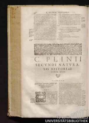 C. Plinij Secvndi Natvralis Historiae Liber XVIII.