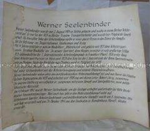 Ausstellungstafel über Werner Seelenbinder