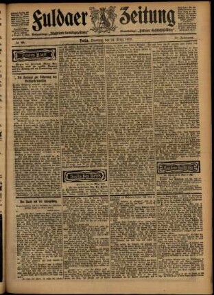 Erste Ausgabe vom Dienstag, den 24. März 1903.