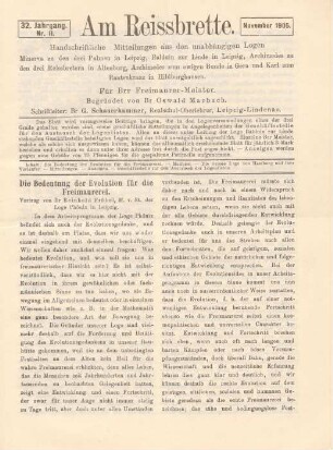 Nr. 11. November 1905.