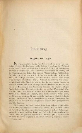 Logik : eine Untersuchung der Principien der Erkenntniss und der Methoden wissenschaftlicher Forschung, 1. Erkenntnisslehre
