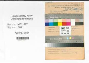 Entnazifizierung Erich Golms , geb. 20.04.1912 (Polizist)