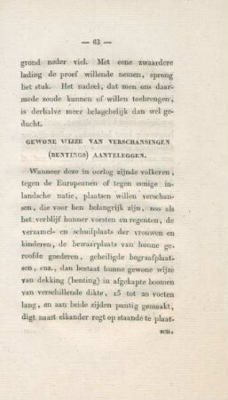 Gewone wijze van verschansingen (bentings) aanteleggen