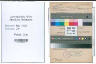 Entnazifizierung Otto Fehse , geb. 08.10.1880 (Landesamtmann)
