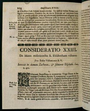 164-169, CONSIDERATIO XXIII. De Marte misericordiae B. Elisabetham visitante.