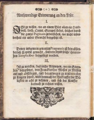 Nothwendige Erinnerung an den Leser
