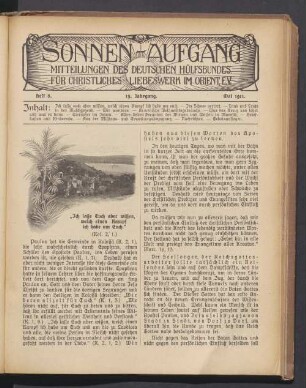 Heft 8. 13. Jahrgang. Mai 1911