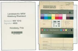 Entnazifizierung Fritz Honsberg , geb. (Prokurist)