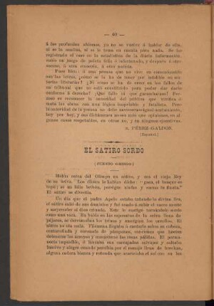 El sátiro sordo : (Cuento griego)