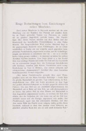 Einige Beobachtungen bezw. Entdeckungen meiner Mitarbeiter
